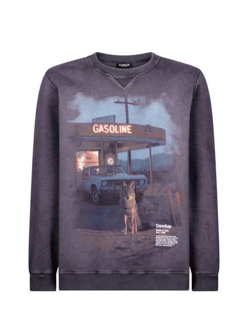 Felpa girocollo over in cotone stampato DONDUP | UF765 KF0151.999